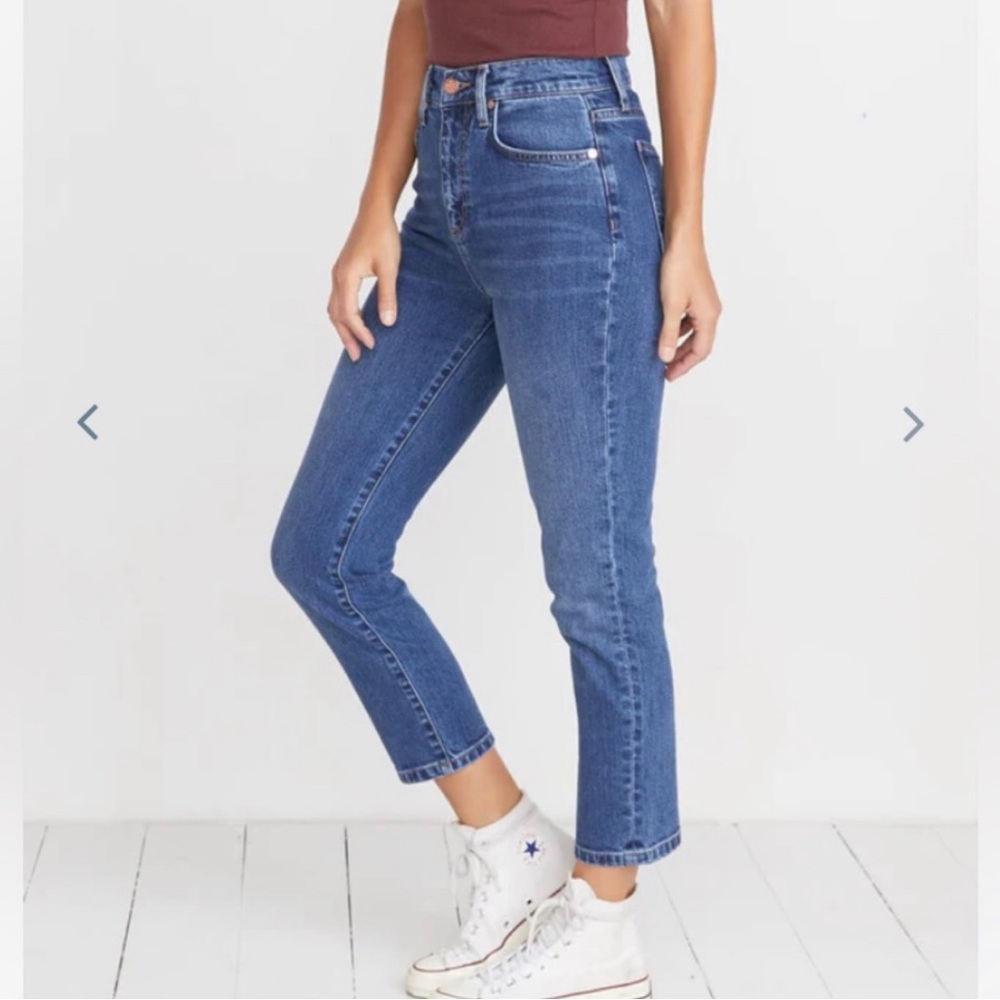 Marine Layer Women's Straight Leg Jeans in Medium Blue
